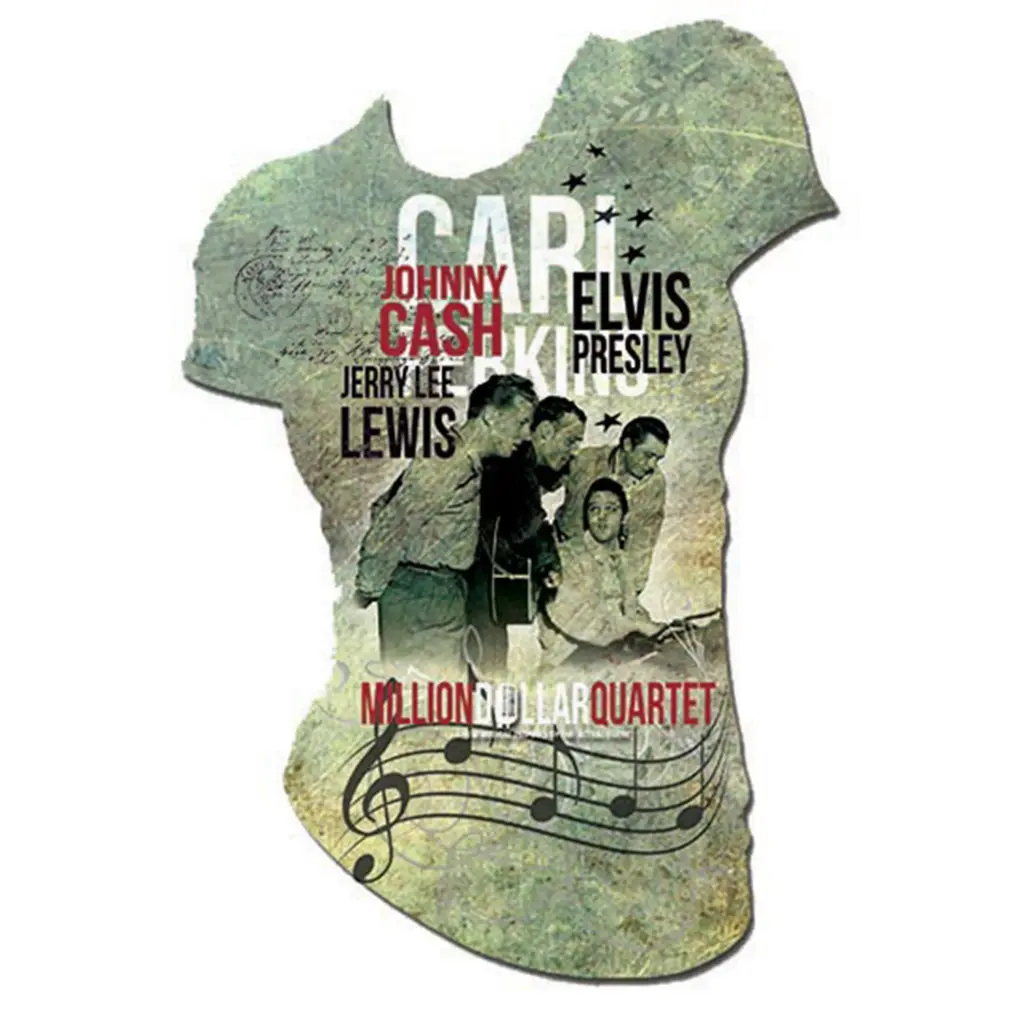 [Q5285L] Million Dollar Quartet T-Shirt Ladies - Sepia (Large)