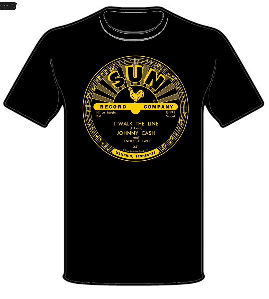 [SR6671S] Sun Record T-Shirt - Johnny Cash I Walk The Line (Small)