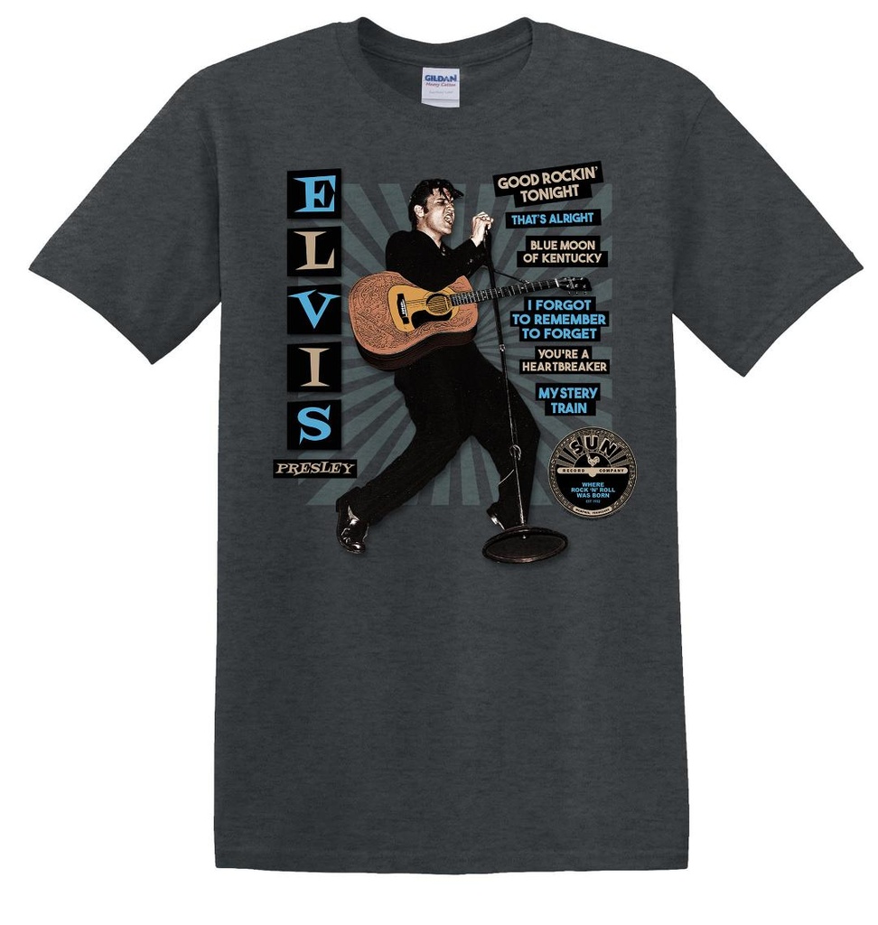 [SRE6546M] Sun Record T-Shirt - Gray Elvis (Medium)