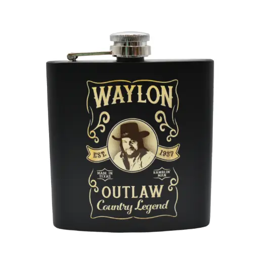 [JEN7209] Waylon Jennings Flask - Est. 1937