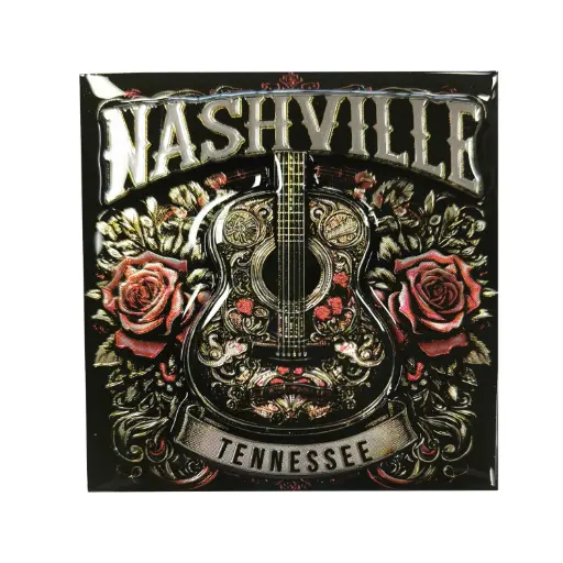 [N7112] Nashville Magnet - Guitar with Roses