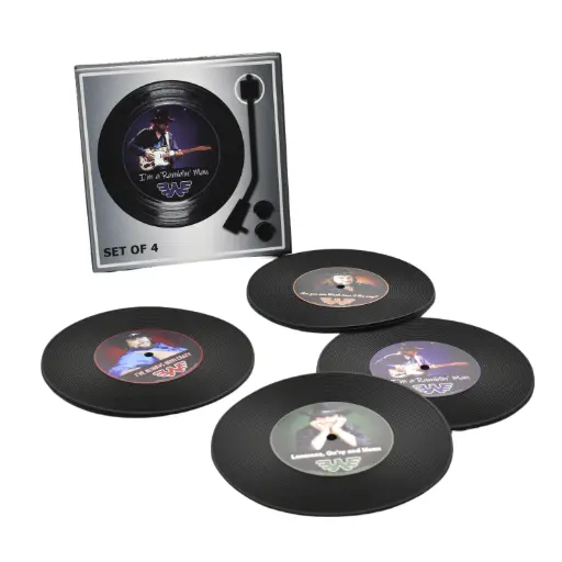 [JEN7220] Waylon Jennings Coasters - Records 4pc Set