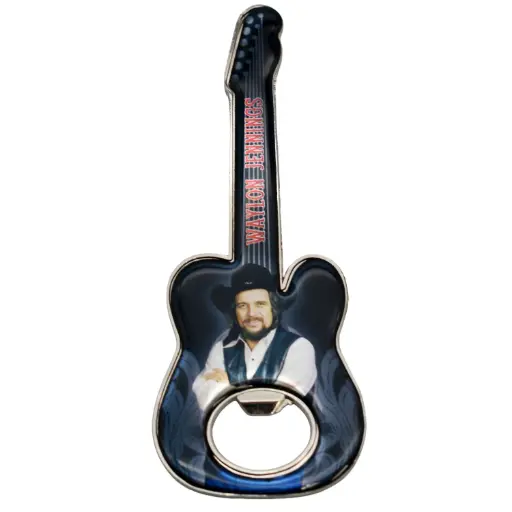 [JEN7218] Waylon Jennings Bottle Opener - Guitar Magnet