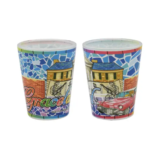 [E9143] Elvis Shot Glass - Mosaic Graceland