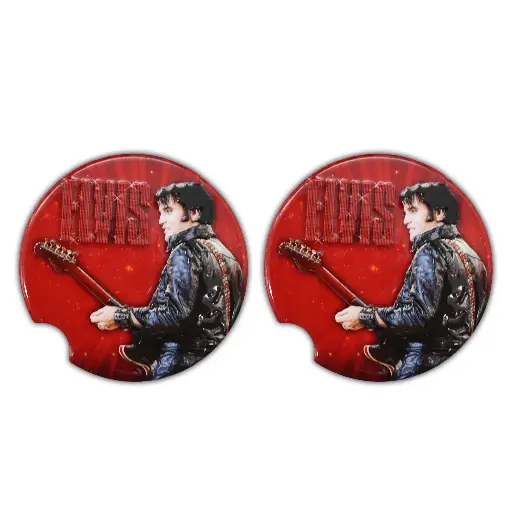 [E9138] Elvis Car Coasters Set of 2 - 68' Name