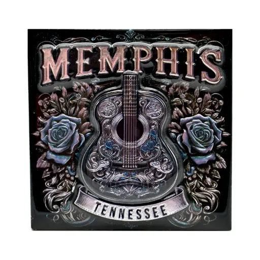 [M7190] Memphis Magnet - Foil with Roses