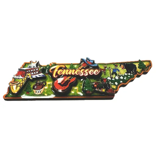 [T7188] Tennessee Magnet - Green Map 3D