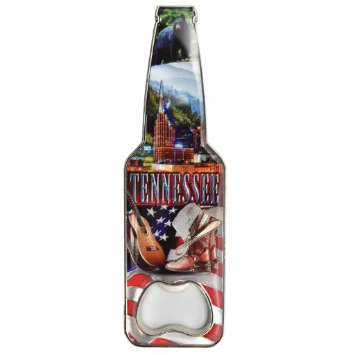 [T7189] Tennessee Bottle Opener - Bottle with flag
