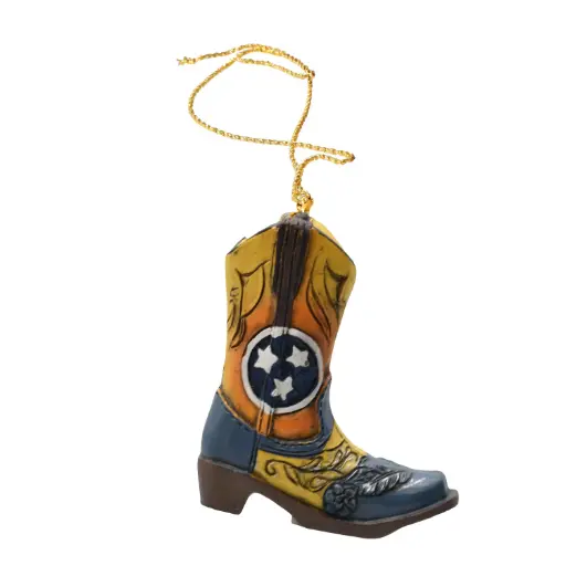 [T7185] Tennessee Ornament - Cowboy boot flag
