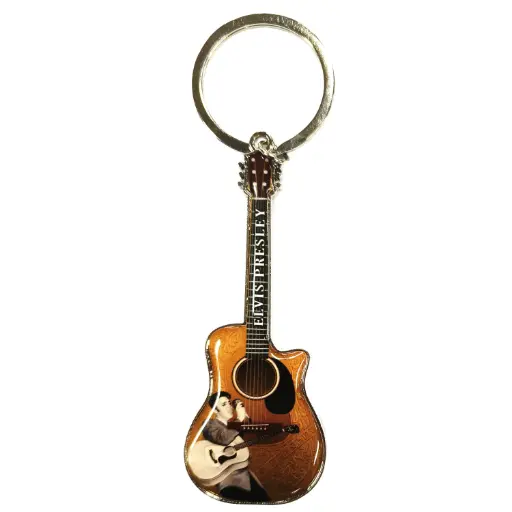 [E9131] Elvis Keychain - Guitar Microphone