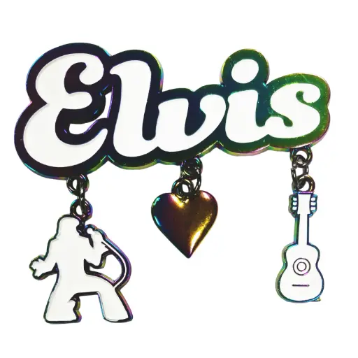 [E9128] Elvis Magnet - Rainbow with Charms