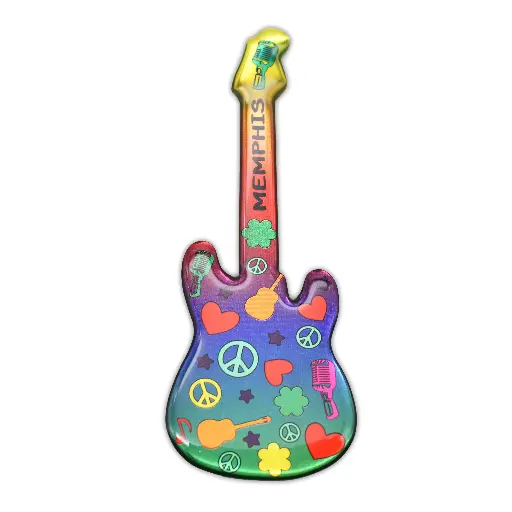 [M7126] Memphis Sticker - Guitar Colorful Puffy