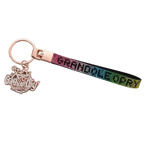 [G7093] Grand Ole Opry Keychain - Wristlet w/ Rhinestones Rainbow