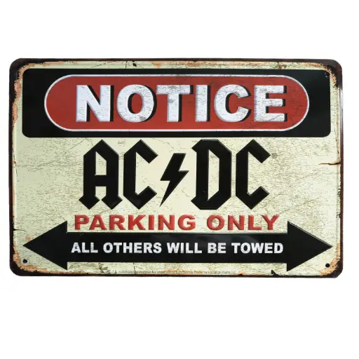[A7041] AC/DC Sign - Parking Only 8x11