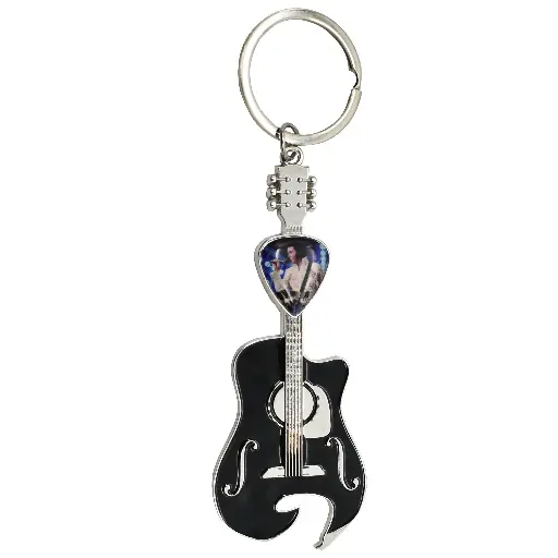 [E9088] Elvis Keychain - Guitar w/ Bottle Opener