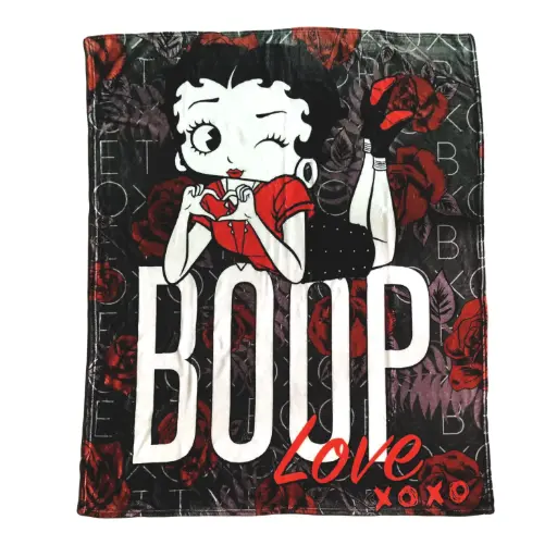[BB7231] Betty Boop Throw - Red Roses