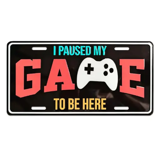 [G7242] License Plate - I Paused My Game - 6pc Set