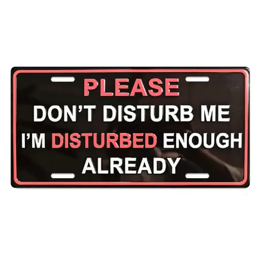 [G7244] License Plate - Do Not Disturb - 6pc Set