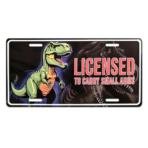[G7245] License Plate - Licensed to Carry Small Arms - 6pc Set