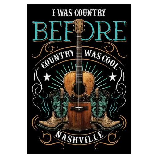 [N7259] Nashville Postcards - I Was Country - Pack of 50