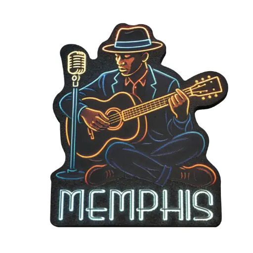 [M7266] Memphis Magnet - Blues Man w/ Mic