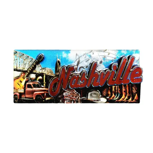 [N7272] Nashville Magnet - Bridge and Boots Laser 3D