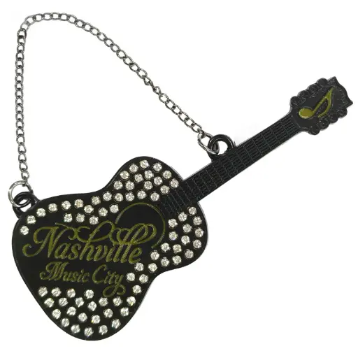 [N7198] Nashville Ornament - Guitar with Rhinestones