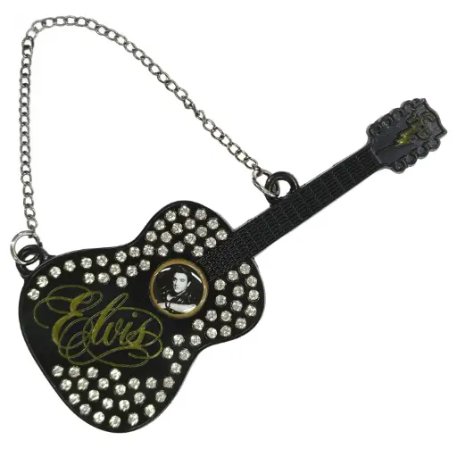 [E9141] Elvis Ornament - Guitar with Rhinestones