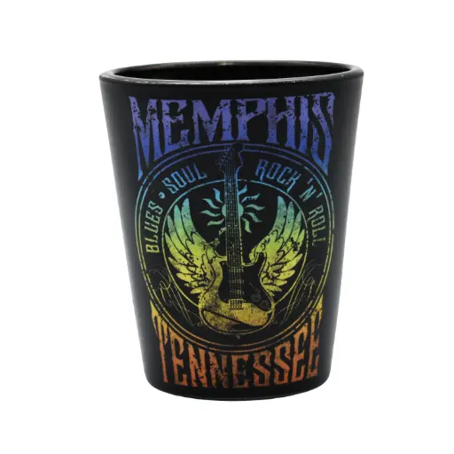 [M7292] Memphis Shot Glass - Guitar w/ Wings Matte