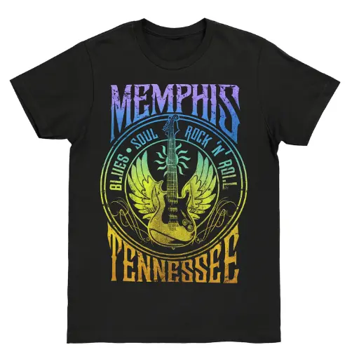 [M7298] Memphis T-shirt - Guitar With Wings