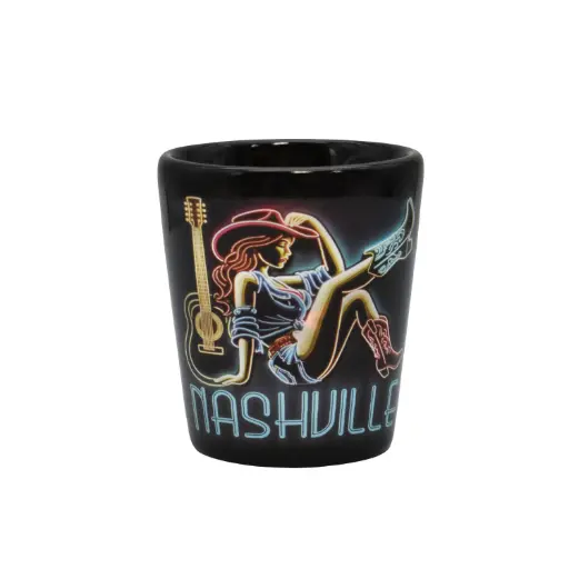 [N7224] Nashville Shot Glass - Neon Cowgirl Metallic