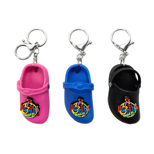 [M7330] Memphis Keychain - Sandal Round Neon 3 Color Asrtd