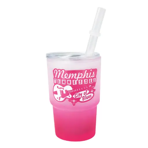 [M7343] Memphis Shot Glass - Frosted Mini Tumbler Pink