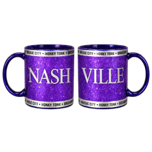 [N7368] Nashville Mug - Glitter Purple and Silver