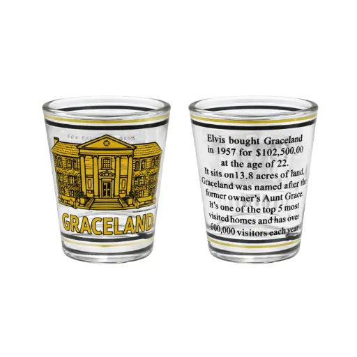 [E9174] Elvis Shot Glass - Graceland Gold Info