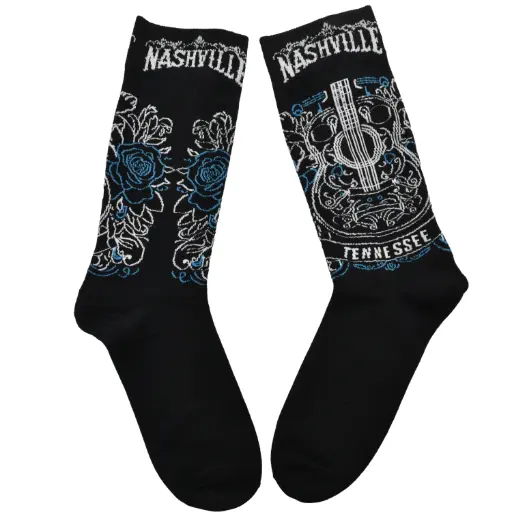 [N7440] Nashville Socks - Guitar Blue Roses