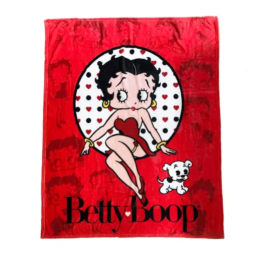 [BB6402] Betty Boop Throw Blanket - Silhouettes