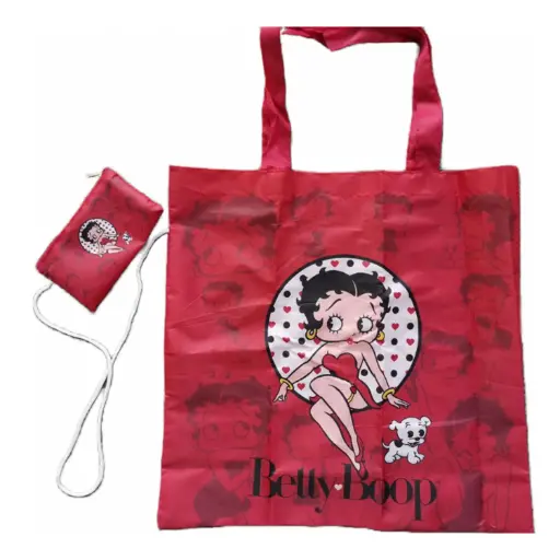 [BB6613] Betty Boop Bag with Pouch Red - 12pc Set