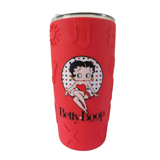 [BB6639] Betty Boop Thermo Stainless Steel With Silicone Sleeve - Red