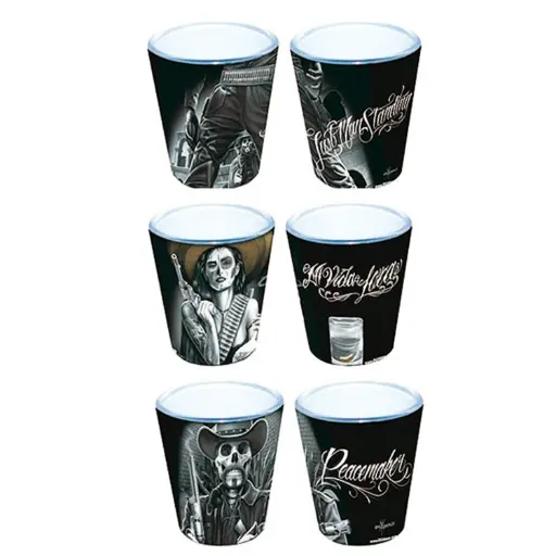 [DG5170] David Gonzales Art Shot Glass Set - Western