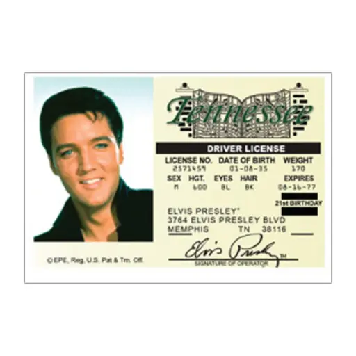 [E8365] Elvis Magnet - Driver License