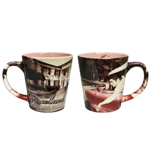 [E8512PNK] Elvis Mug - Car/Graceland Pink