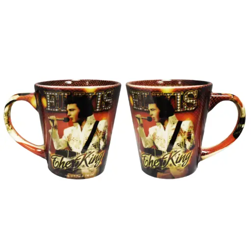 [E8515] Elvis Mug - The King Red Background