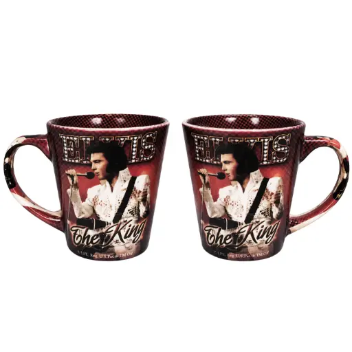 [E8515] Elvis Mug - The King Red Background