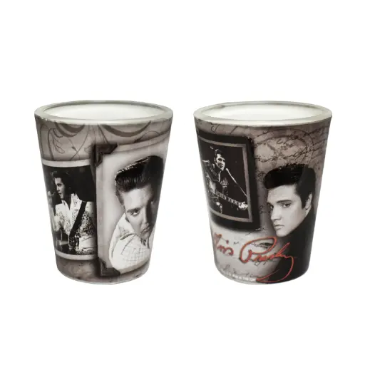 [E8528] Elvis Shot Glass - Frames With Letter
