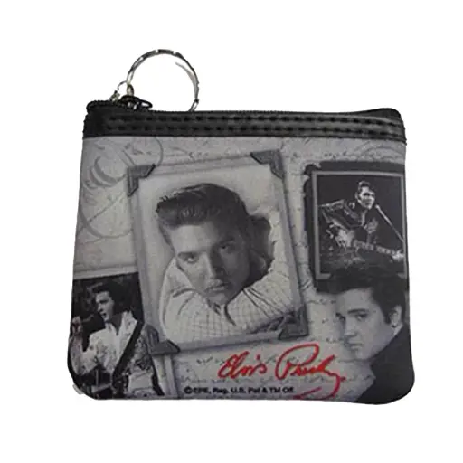 [E8532] Elvis Key Chain/Coin Purse - Frames With Letter