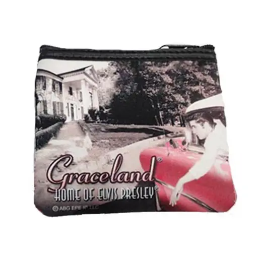 [E8586] Elvis Keychain/Coin Purse - In Car At Graceland