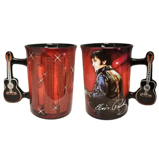 [E8605] Elvis Mug - '68 Name In Lights w/Guitar Handle