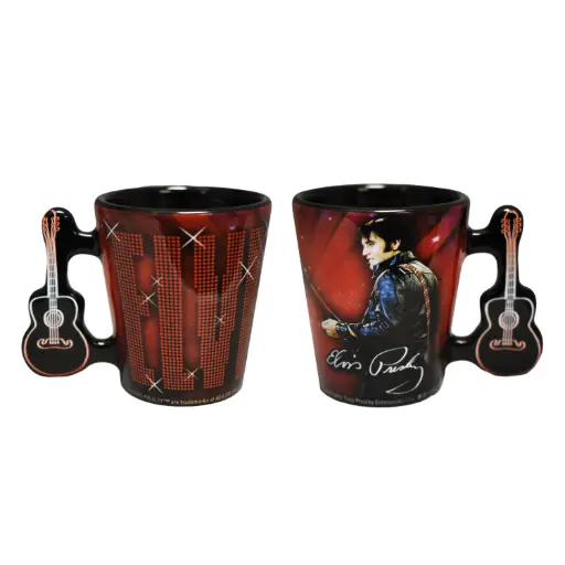 [E8606] Elvis Shot Glass - 68 Name In Lights With Guitar Handle