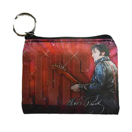 [E8610] Elvis Key Chain/Coin Purse - '68 Name In Lights